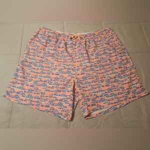 Peter Millar Vibrant Men's Pink Blue Seaside Bathing Suit Size XL